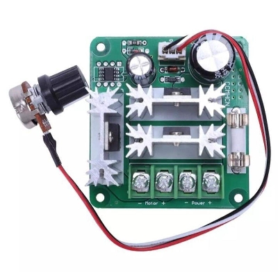 Picture of 6-90V 15A DC Motor Speed Controller Pulse Width PWM Speed Regulator Switch - Green