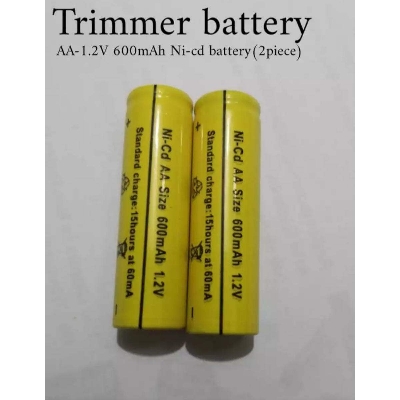 Picture of Rechargeable Battery Aa 1.2V 600Mah For Hair Clipper (2 Piece) - Battery - Battery - Rechargeable Battery - Yellow