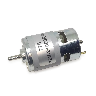 Picture of RS775 DC Motor Front Ball Bearing Pure Copper Wire 12VDC Low Noise Large Torque Big Speed 5mm Shaft with Cooling Fan for Car Wash Pump Water Pump Sprayer Electric DIY Drill Tools - Silver