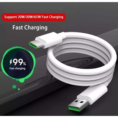 Picture of RECRSI Big cable Fast Data Cable Type-C Cable 3.1a Fast Charging Cable - White