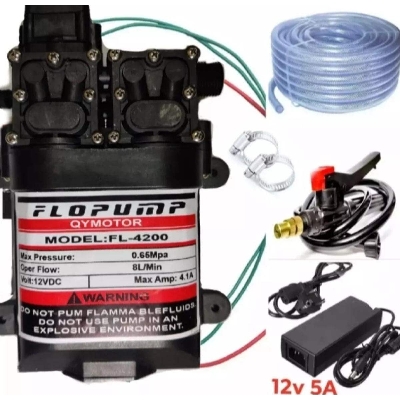 Picture of Dubble Pump Bike & Car Washing Water Pump Motor full set With 20feet pipe AC & DC double pump double pump for Bike & Car Wash - Black
