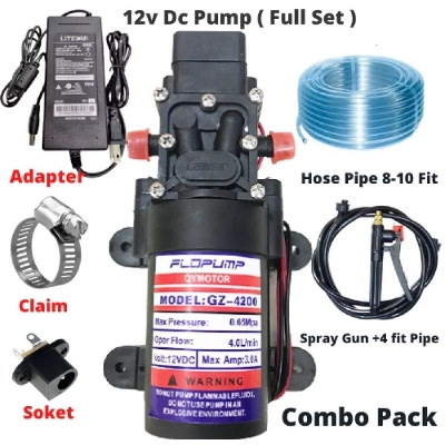 Picture of Bike / Car Washer Combo Water Pump Hose Pipe Spray Gun Full Set, High Pressure DC12v Water Pump For Bike or Car Wash & Garden irrigation