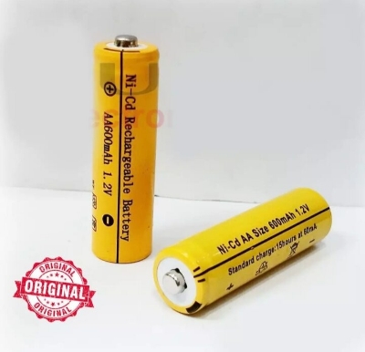 Picture of 1.2V 600 mAh (For Trimmer Battery) Rechargeable Heavy Duty Aa Battery Ni-Cd.-Batteries for Kemei, Htc, Gami, Trimmer.1 Pcs - Yellow