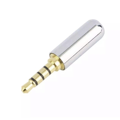 Picture of LALA 4 Pole 3.5mm Male Repair Headphone Jack Plug Metal Alloy Audio Soldering - Silver