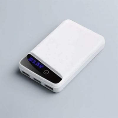 Picture of Portable Stylish Power Bank Case for 3 x 18650 Battery - White Charging Storage Case - White