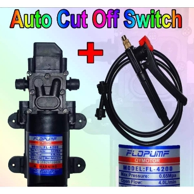 Picture of 12v Bike / Car Washer Combo Water Pump Hose Pipe Spray Gun Full Set High Pressure DC12v Water Pump For Bike or Car Wash & Garden irrigation - Black