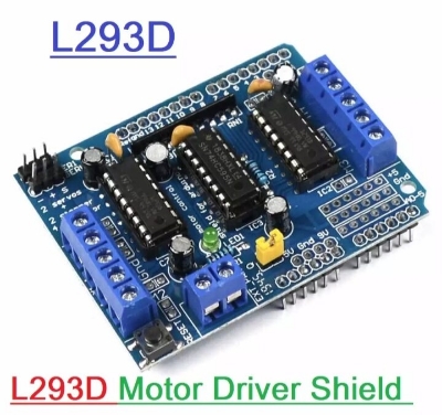 Picture of BLUE L293D L-293D 293D Stepper Motor Driver Board Control Shield Module Motor Drive Expansion Board 4.5-16V DC For Arduino Uno Mega Electronics Circuitry & Parts - Blue