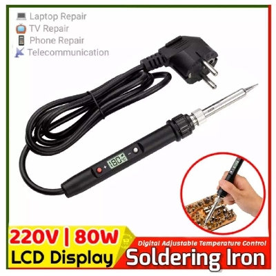 Picture of Professional Adjustable Temperature Control KS908 80W AC 220v Electric Soldering Iron With LCD Digital Display Welding Rework Repair Stations - Blue