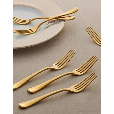 Picture of Fork Golden colour Spoon 6 peices Stainless steel - Gold