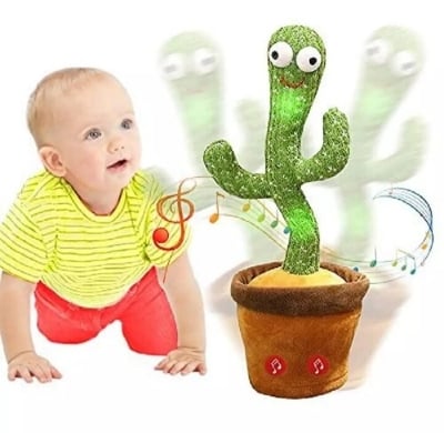 Picture of Vocoal Dancing Talking Cactus Plush Funny Electronic Shaking Cactus Singing Dancing Cactus Twisting Cactus Cute Plush Toy Education Toy Plush Toy with 120 Songs Children Playing Birthday Gift Kids Toy - Green