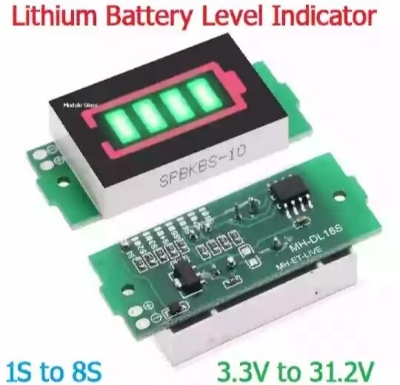 Picture of 1S- 4S-8S Single 3.7V Lithium Battery Capacity Indicator Module 4.2V Blue Display Electric Vehicle Battery Power Tester Li-ion - Blue
