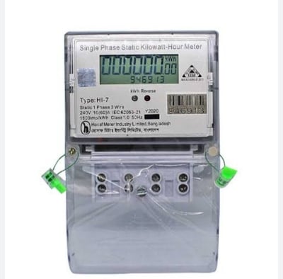 Picture of Hosaf Digital Sub Meter Type HI-7 Single Phase Kilowatt Hour Energy Sub-Meter Static KWH - Silver