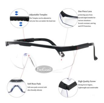 Picture of Transparent Safety Gog-gles Effectively Anti Infection Eyes Shield Anti Droplets Safety Pro-tective Glasses - Black