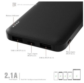Picture of REMAX RPP-96 2 USB 10,000MAH LANGO SERIES POWER BANK 2.1A 5V - Black