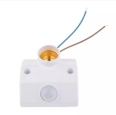 Picture of Ajustable Human Body Induction Lamp Bulb Holder, Infrared Motion PIR Sensor Automatic LED Light Lamp Holder Stand Switch - White