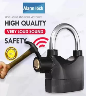 Picture of High Quality Waterproof Siren Alarm Padlock, Alarm Lock for Motorcycle Bike Bicycle Perfect Security with Alarm Pad locks - Black