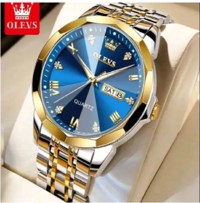 Picture of Olevs 9931 luxury fashion stainless steel imported quartz movement waterproof wrist-watche for men - Multicolor