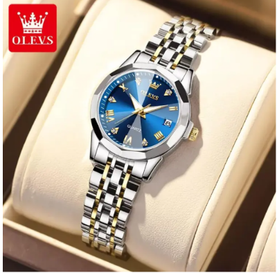 Picture of Olevs 9931 new luxury fashion stainless steel imported waterproof quartz movement wrist-watch for women - Multicolor