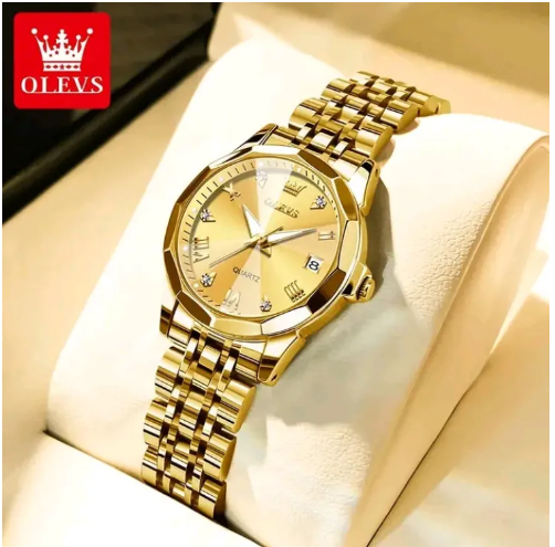 Picture of Olevs 9931 new luxury fashion stainless steel imported waterproof quartz movement wrist-watch for women - Multicolor