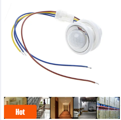 Picture of Light Motion Sencor Switch AC 220V 110V PIR Movement Detector Automatic 30s Delay for Lamp Presence Sensor Hallway Aisles Garage - White