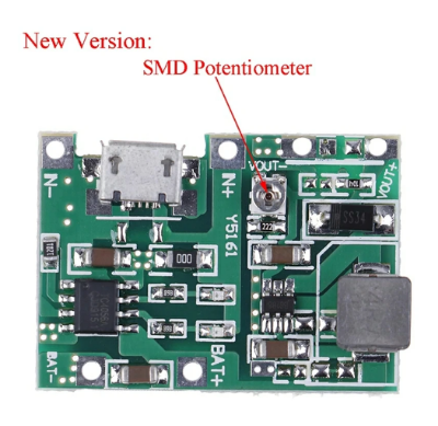 Picture of Lithium Battery Charger and Boost Converter Mini UPS Circuit for Onu Router - Green