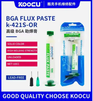 Picture of Koccu K-420S-UV Soldering Flux Paste & K-421S-OR K-422S-IM Koccu K-420S-UV Soldering Flux Paste - Green