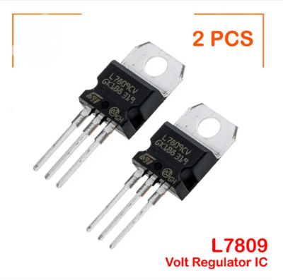 Picture of 2Pcs- Chinese LM7809 L7809CV L7809 7809 9V 1.5A Voltage Regulator IC 3 Pin TO-220 Package Fixed 9V Positive Voltage Regulator IC Chip Electrical Circuitry & Parts