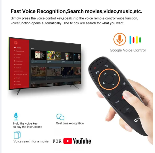 Picture of Voice Remote for Android TV Box, Smart TV, Air mouse G10S - Black