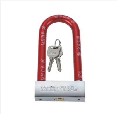 Picture of ​​​​U Shape Motorcycle Bicycle Door Lock Alloy Made Anti Theft Anti Corrosion Cylinder China Lock for Bike Random Color 1 Piece - Multicolor