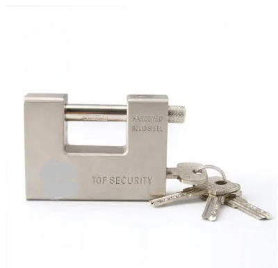 Picture of China Giant SS Solid Steel Golden Link Padlock 94 MM Heavy duty security lock for bike and others Tala - Silver