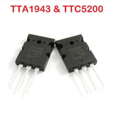 Picture of 1Pair- Original Quality TTA1943 A1943 & TTC5200 C5200 PNP & NPN Power Amplifier Transistor 1943 & 5200 MOSFET IC TO-3P 3Pin Leads