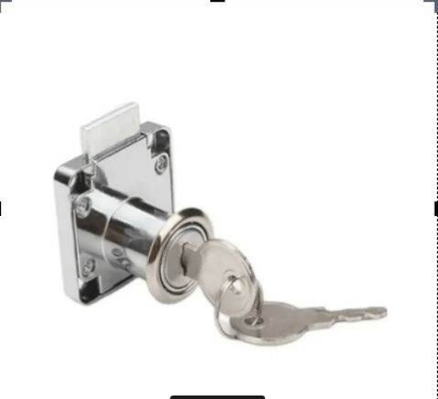 Picture of Drawer Lock For Computer Table Cabinet Wardrobe Short Tongue Lock with 2 Keys - Black