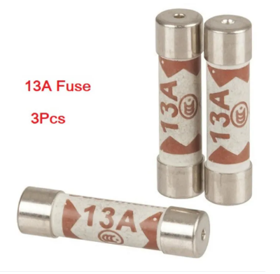Picture of 3Pcs Fuse 13A Ceramic Fast Blow Type AC 250V 13A BS1362 Glass Fuses Tubes Size 6x25mm