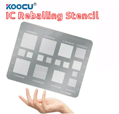 Picture of Koocu Master 0.3/0.35/0.4/0.5/Parallel/ Hole Universal Multi Function Planting Tin Mesh BGA Reballing Black Stencil Heating Template - Silver