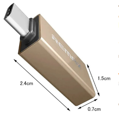 Picture of Versatile - Premium Quality - Type C otg Remax Glons USB 3.0 - Emphasizing Value - Good Durability - Gold