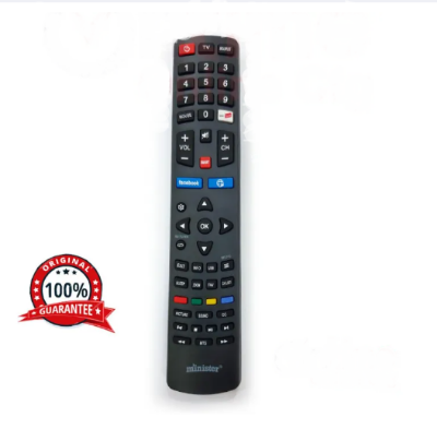 Picture of Minister LED Smart Android TV Remote with Facebook Button Compatible Master Remote Control Works for All Minister TV, Ratings 131 Answered Questions - Black