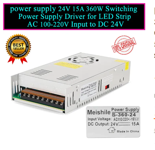 Picture of SMPS 24 volt 15amp 360w switching power supply 24v 15a transformer LED power supply