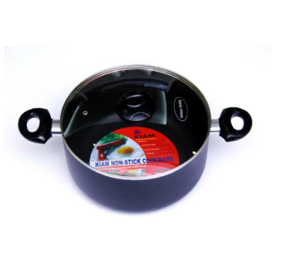 Picture of Kiam Non Stick Casserole (Sauce Pan) With Glass Lid 30-CM - Black