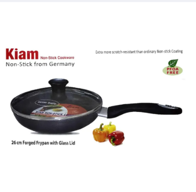 Picture of Kiam Non Stick Fry Pan With Glass Lid 26 cm - Black