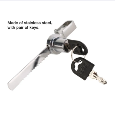 Picture of Display Showcase Cabinet Sliding Glass Door Lock With 2 Keys - Silver