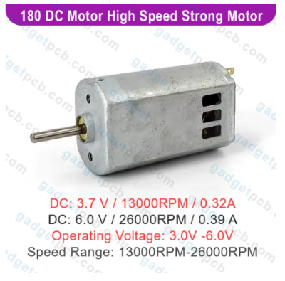 Picture of 180 DC Motor 3.7V-6V Carbon Brush 180 Motor 26000 RPM High Speed Motor Strong Magnetic High Torque Mini Motor Long Life for Cooling Hole DIY RC Drone Toy Car Engine