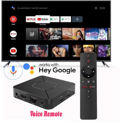 Picture of Q5. Android TV Box 4k-Q5 Android 10.0- 2GB RAM 8GB ROM Voice - Emphasizing Value - Black
