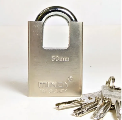 Picture of Mindy High-Security Anti-Theft Hardened Steel Padlock with Security Key - Silver