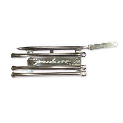 Picture of Silencer cover or silencer protector Ms steel SS box khacha With laser print bike name Khacha Pulsar 150  SD