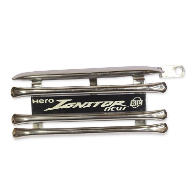 Picture of Hero Ignitor New Box  Khacha or silencer protector Ms steel SS lesar print bike name