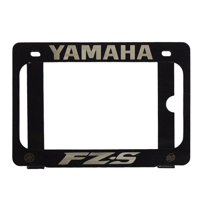 Picture of Yamaha   FZS V1, V2, V3  bike Stainless Steel Number plate / License plate Frame or Holder With Laser Marking Bike Name color Family-Black