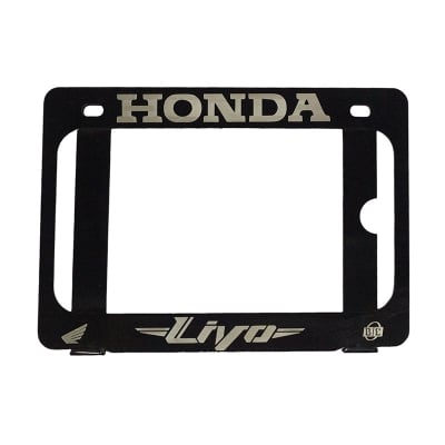 Picture of Honda  Livo bike Stainless Steel Number plate / License plate Frame or Holder With Laser Marking Bike Name color Family-Black