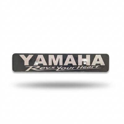 Picture of Yamaha front Name plate stainless steel with Laser Marking  Brand Name