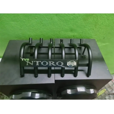 Picture of TVS  NTORQ Bike black Silencer Cover Guard  Exhaust Silencer Guard Silencer Protector