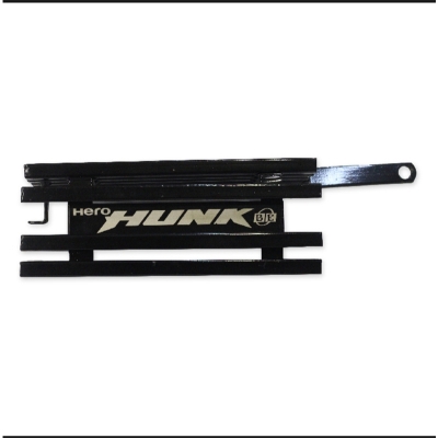 Picture of Hero Hunk 150 old model Bike Silencer Cover /Silencer Guard Black Metal Box Khacha  With Laser print Bike Name